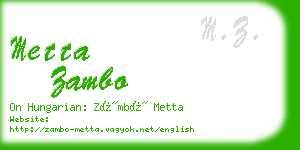 metta zambo business card